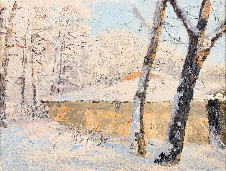 Nikolay Nikanorovich Dubovskoy Trees in the snow Norge oil painting art